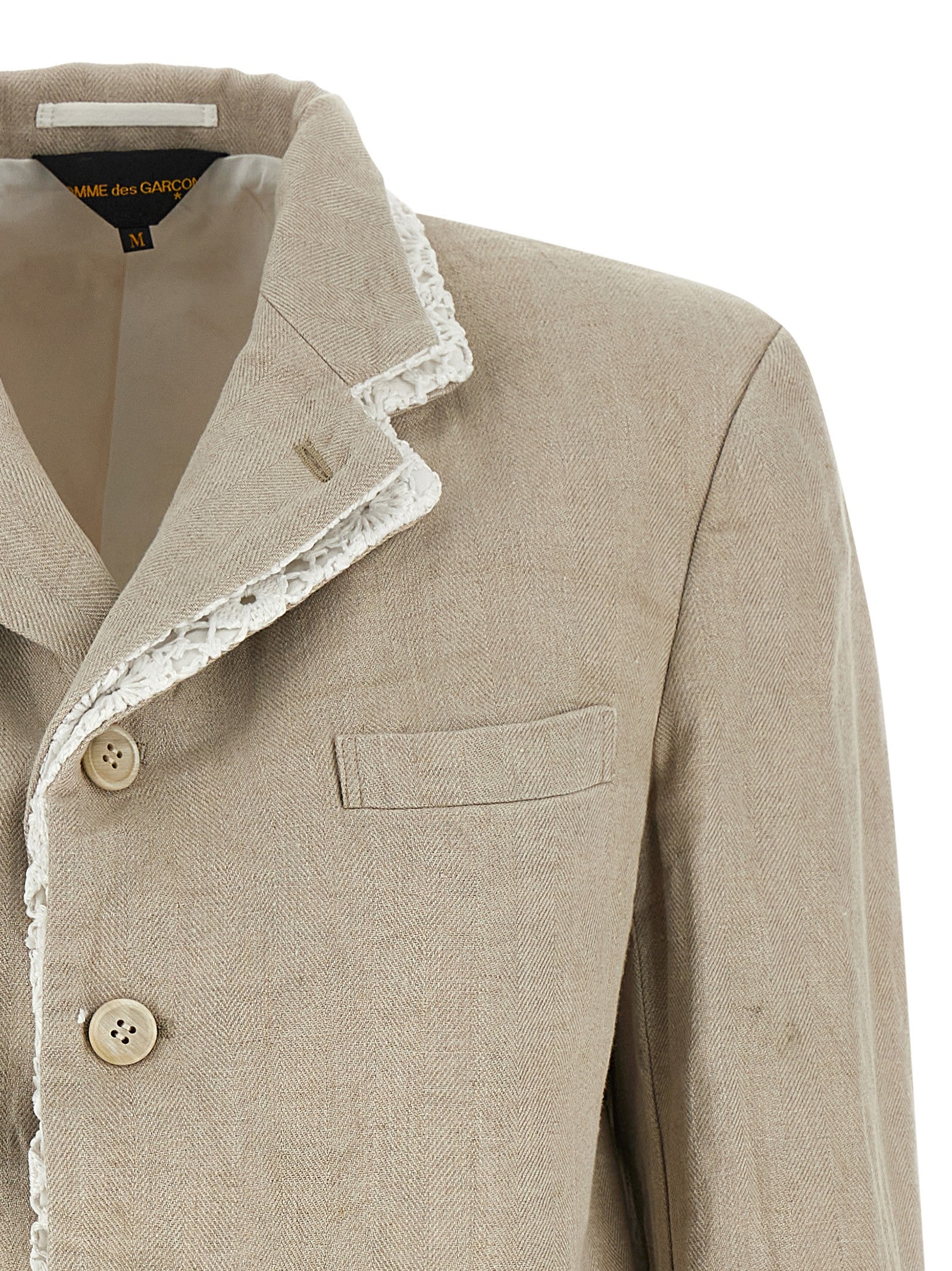 Comme Des Garçons Double Layer Lapel Blazer Beige