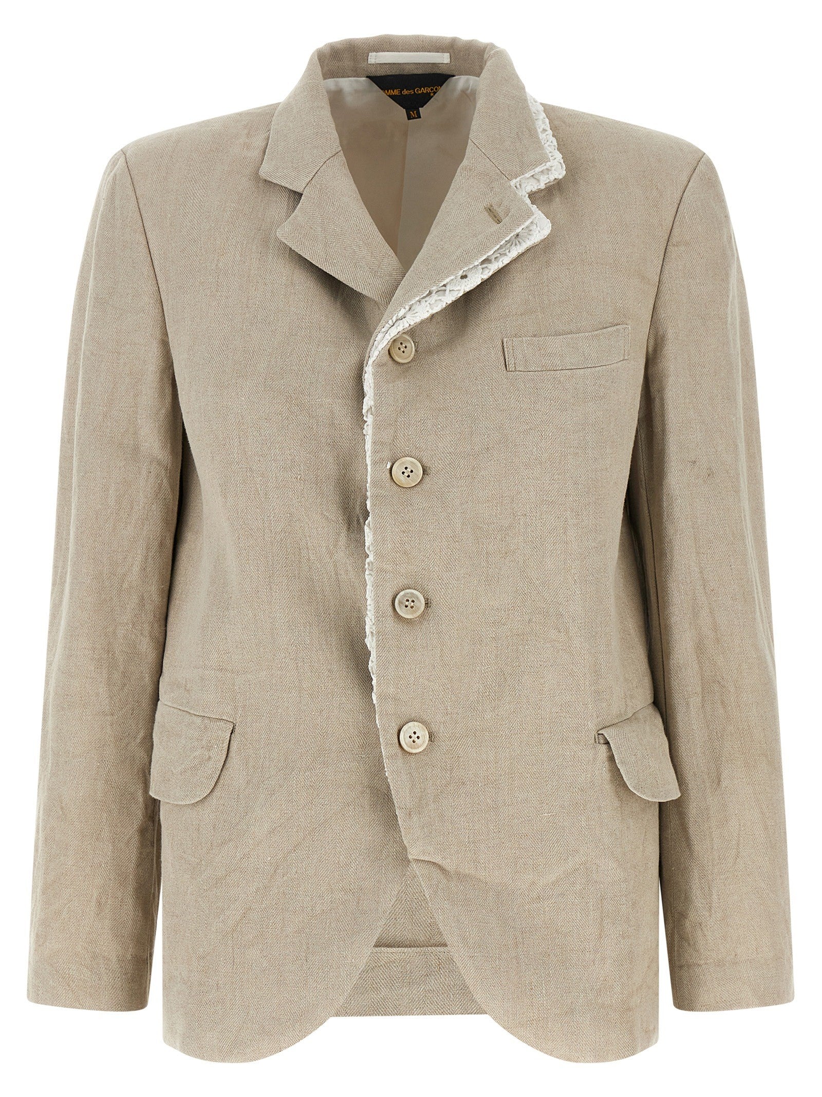 Comme Des Garçons Double Layer Lapel Blazer Beige