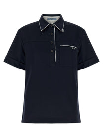 PRADA Double Layer Polo Shirt Blue