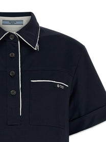 PRADA Double Layer Polo Shirt Blue
