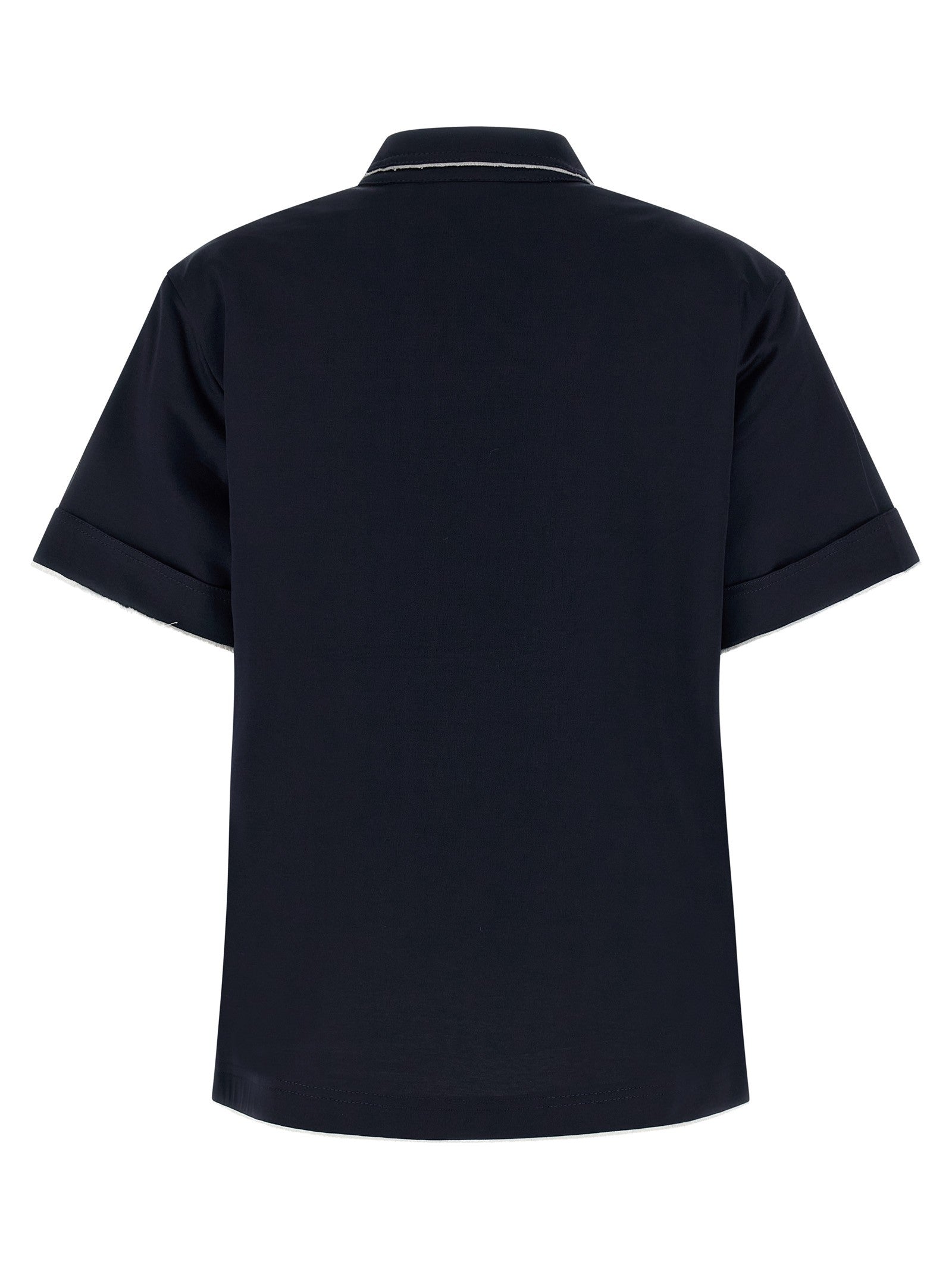 PRADA Double Layer Polo Shirt Blue