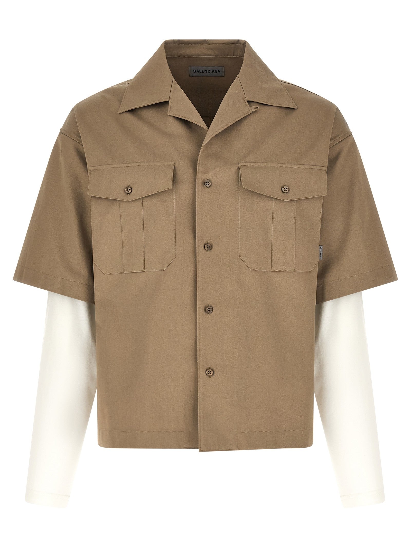 Balenciaga Double Layer Shirt Beige