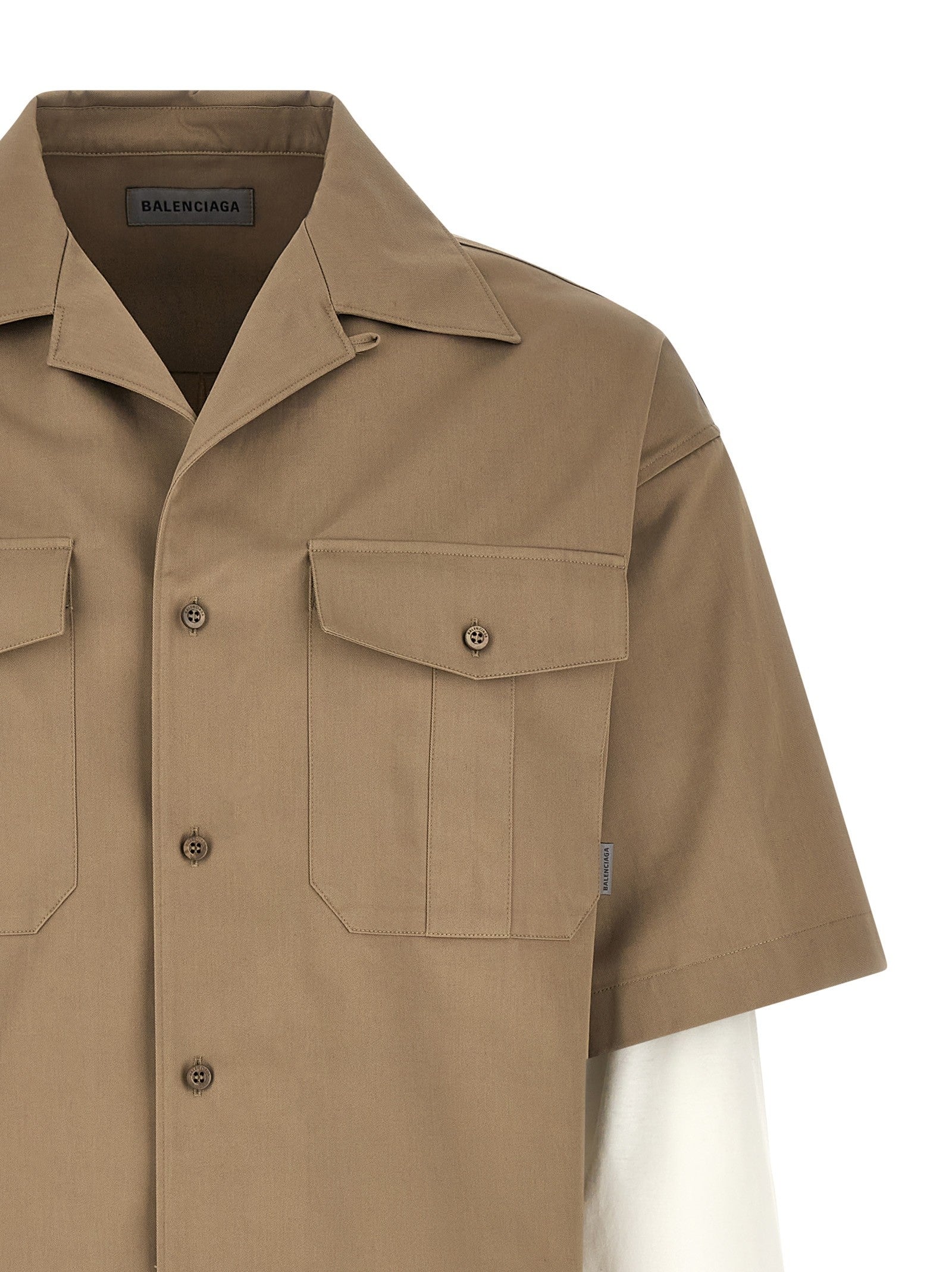 Balenciaga Double Layer Shirt Beige