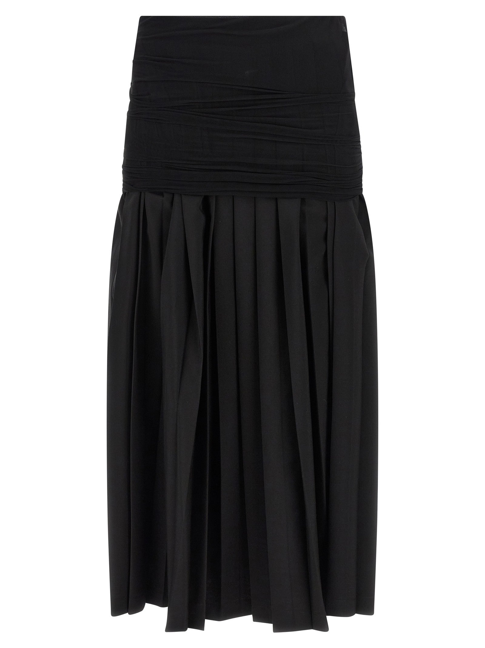 MM6 Maison Margiela Double Layer Skirt Black