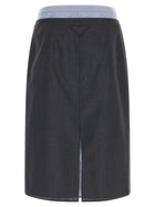 PRADA Double Layer Skirt Grey, view 3