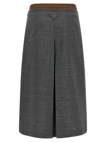 PRADA Double Layer Skirt Grey