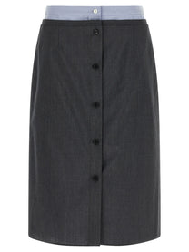 PRADA Double Layer Skirt Grey