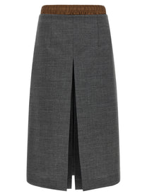PRADA Double Layer Skirt Grey