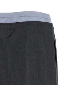 PRADA Double Layer Skirt Grey