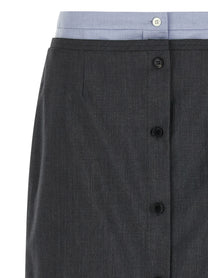 PRADA Double Layer Skirt Grey