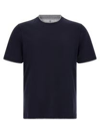 Brunello Cucinelli Double Layer Shirt Blue