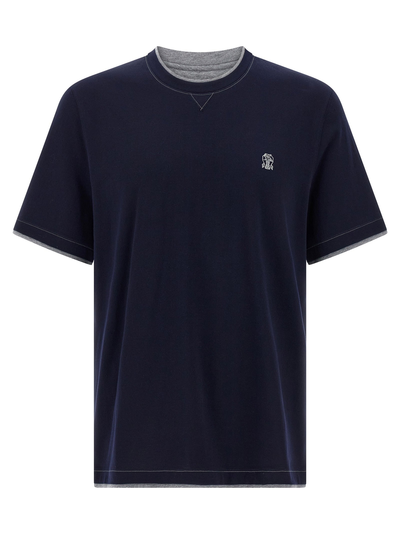 Brunello Cucinelli Double Layer Shirt Blue