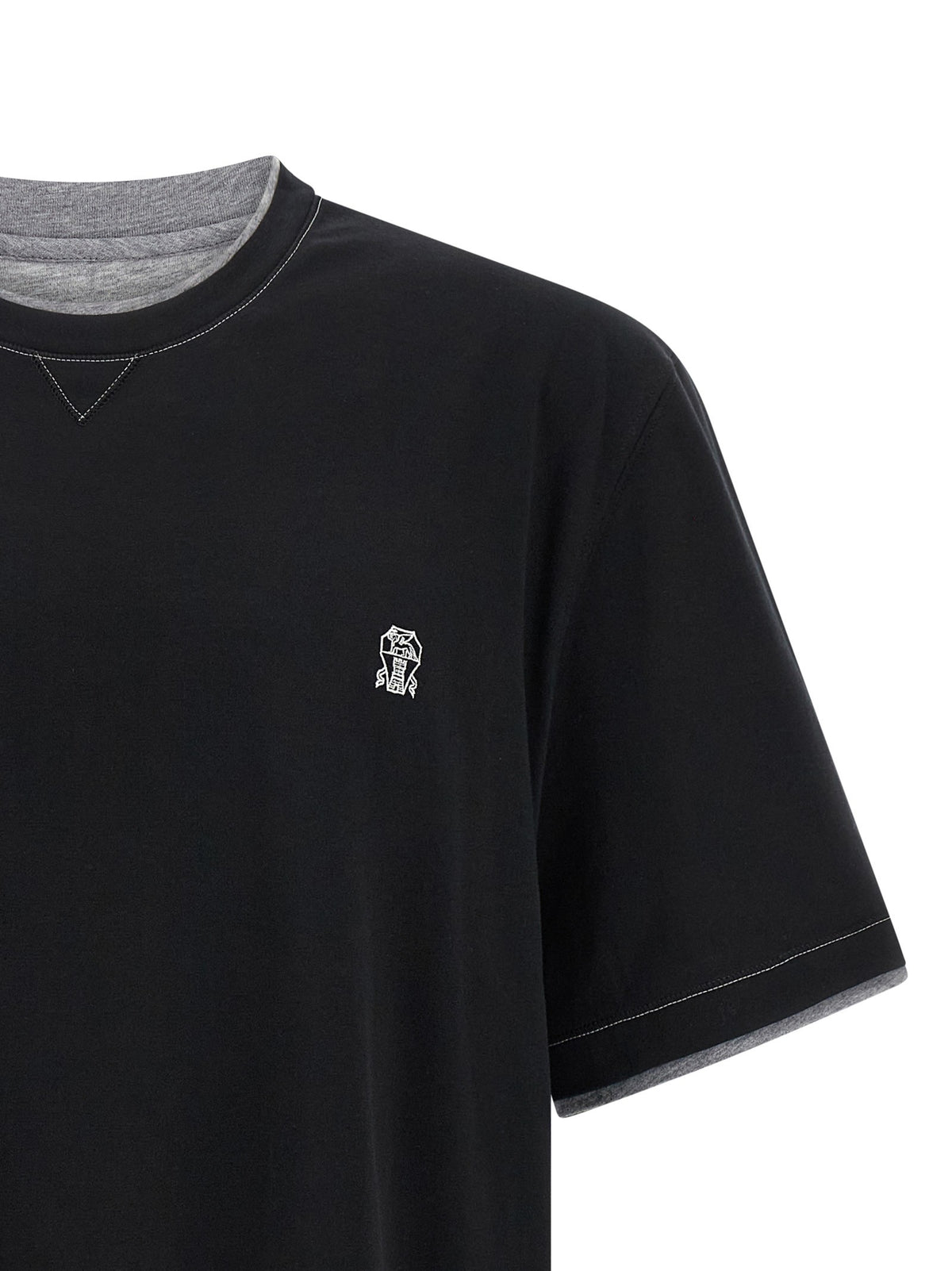 Brunello Cucinelli Double Layer Shirt Black
