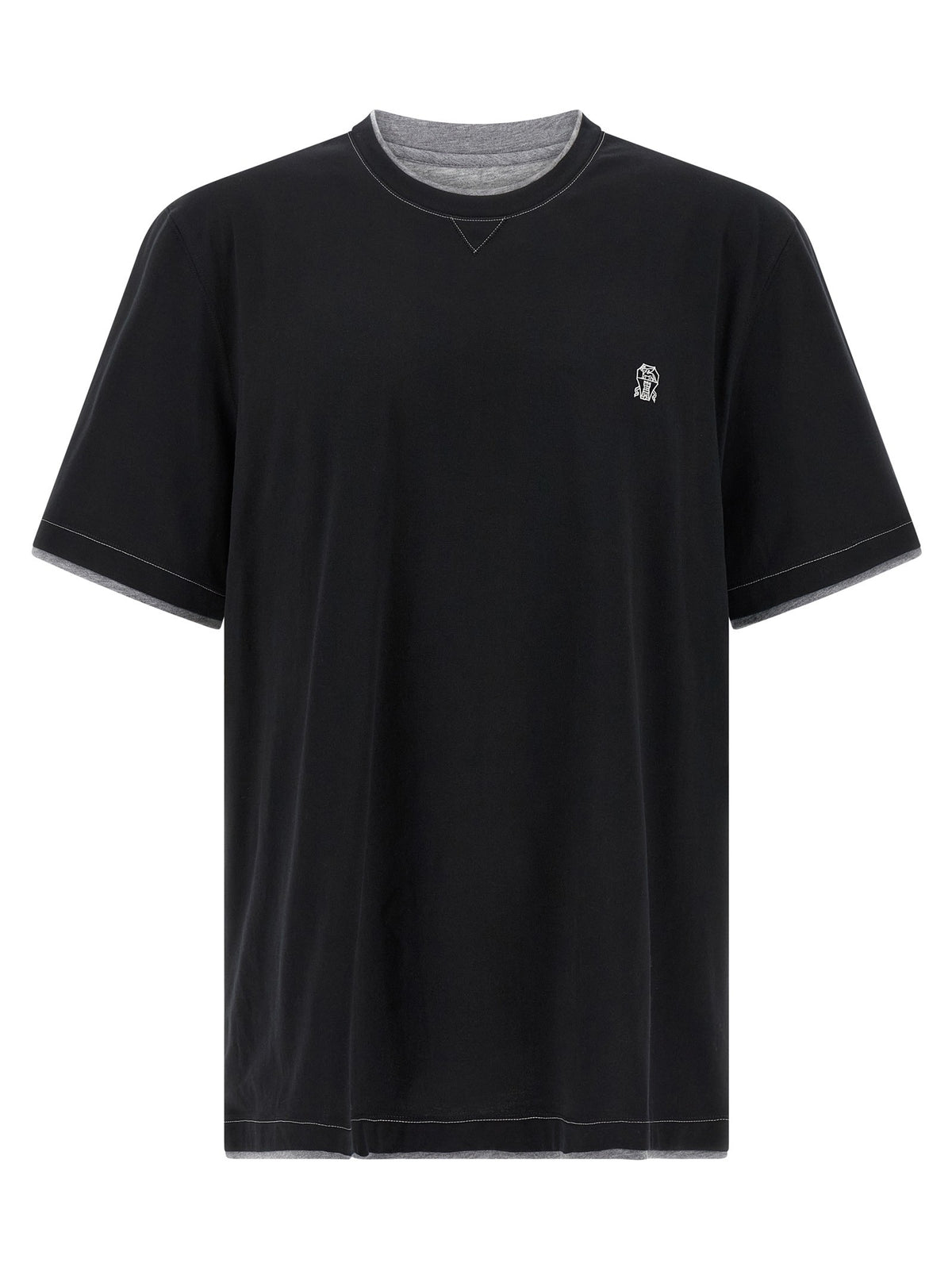 Brunello Cucinelli Double Layer Shirt Black