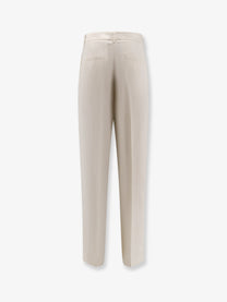 Toteme Women's Double Pleat Fluid Viscose Trousers White