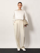 Toteme Women's Double Pleat Fluid Viscose Trousers White