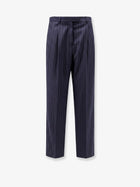 Givenchy Women's Double Pleat Wool Trousers Blue