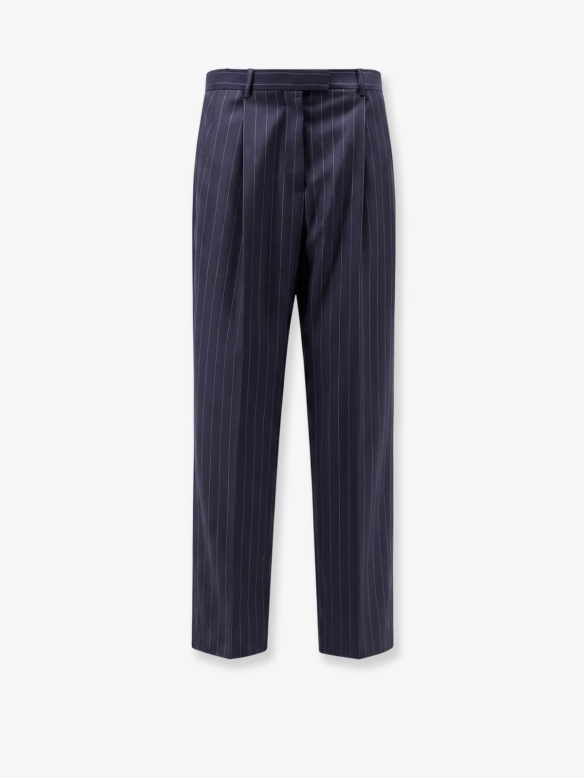 Givenchy Women's Double Pleat Wool Trousers Blue