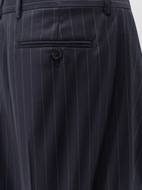 Givenchy Women's Double Pleat Wool Trousers Blue