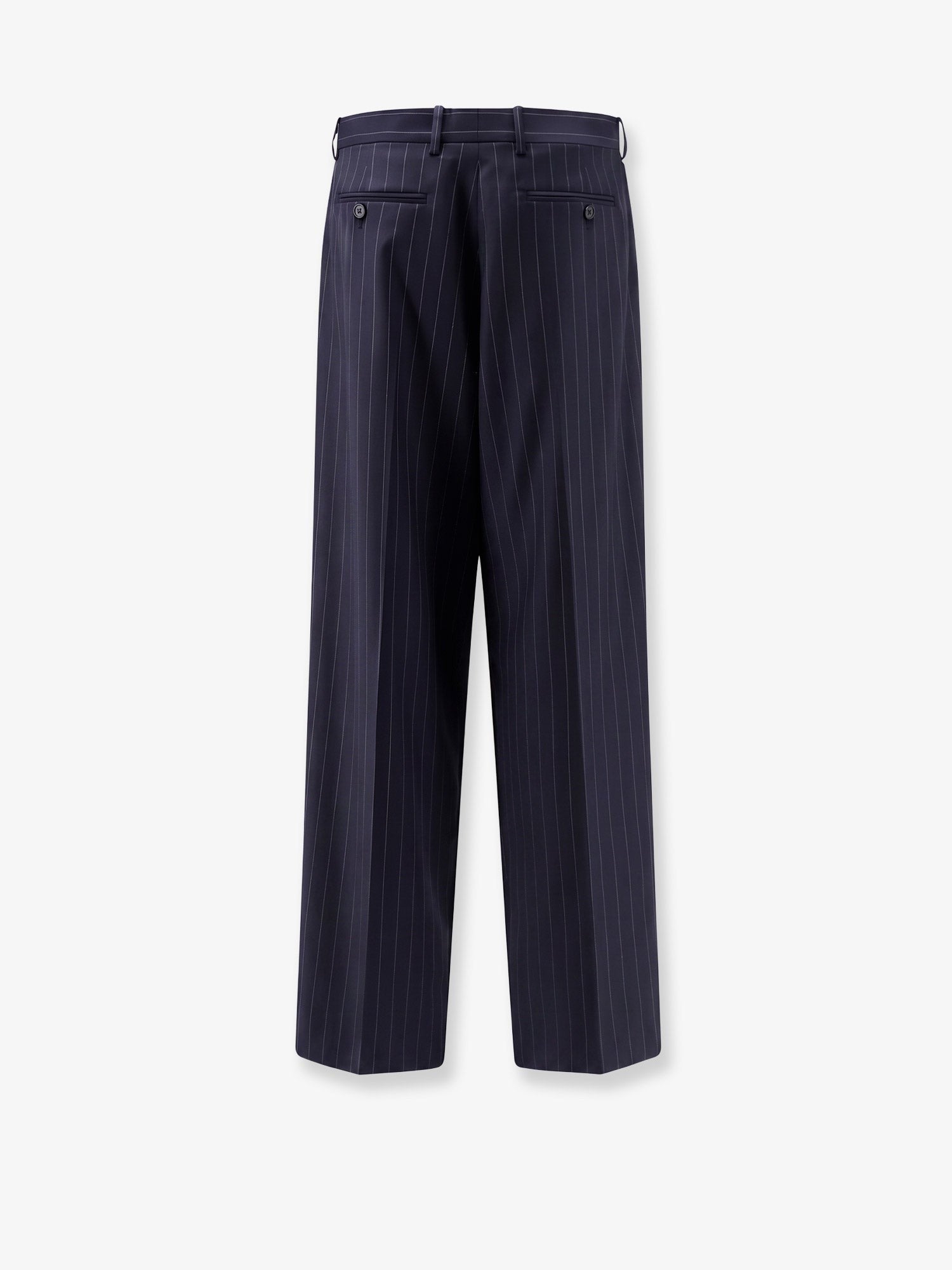 Givenchy Women's Double Pleat Wool Trousers Blue