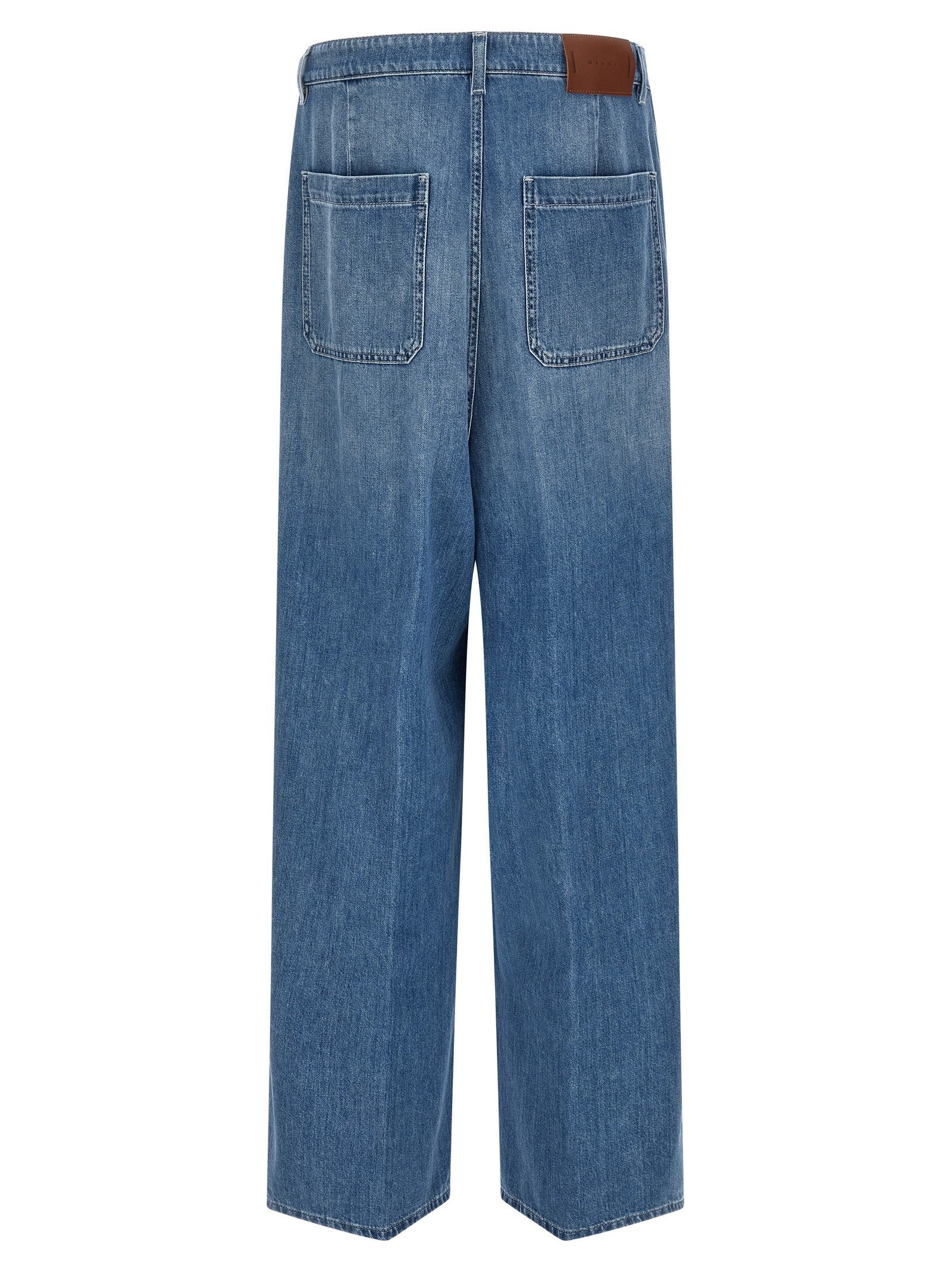 Marni Double Pleated Jeans Blue