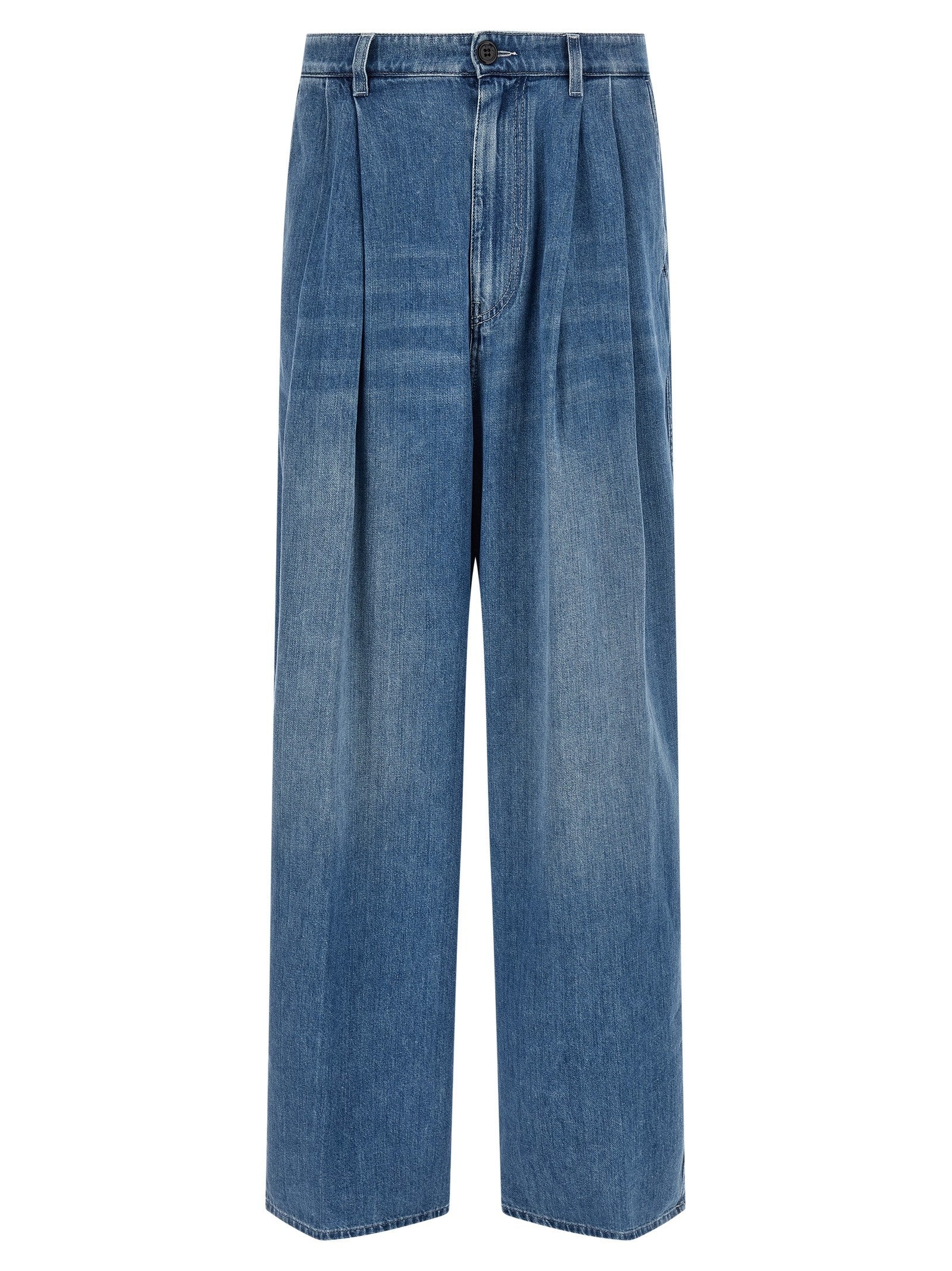 Marni Double Pleated Jeans Blue