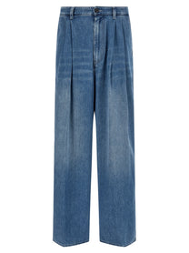Marni Double Pleated Jeans Blue