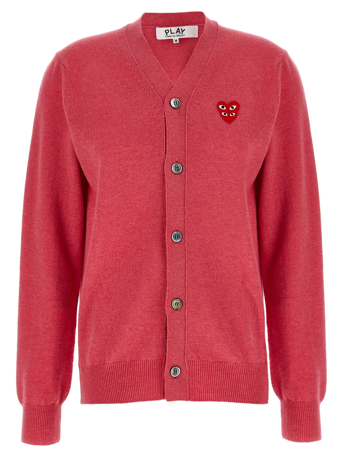 Comme Des Garcons Play Double Red Emblem Cardigan Blue