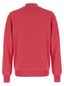 Comme Des Garcons Play Double Red Emblem Cardigan Blue