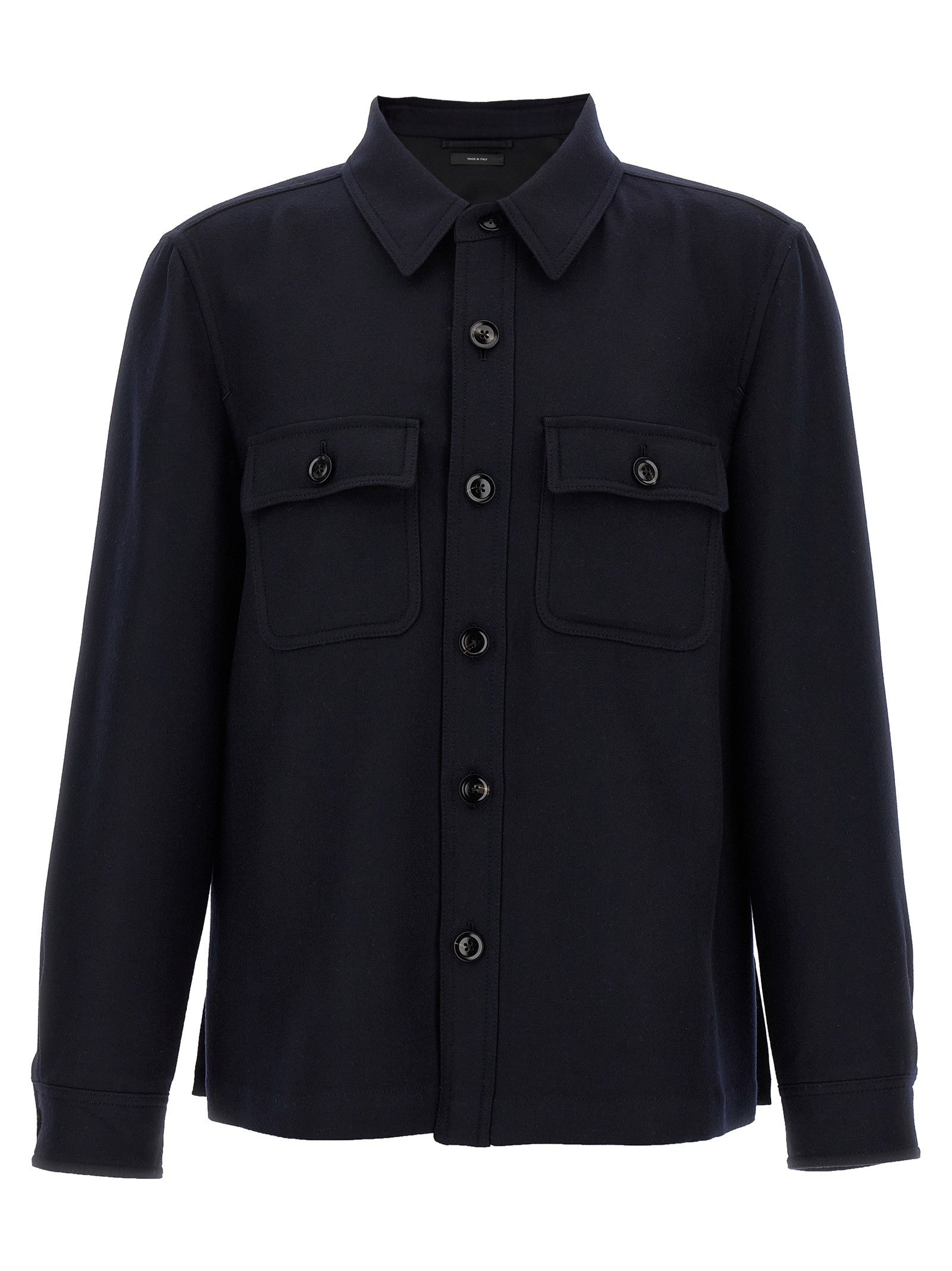 Tom Ford Double Splittable Light Wool Overshirt Blue