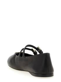 PRADA Double Strap Ballet Flats Black