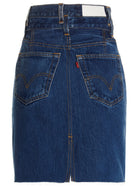 RE/DONE Double Waisted Pencil Re Done Levis Skirt Blue, view 2