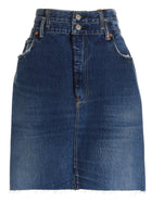RE/DONE Double Waisted Pencil Re Done Levis Skirt Blue, view 13