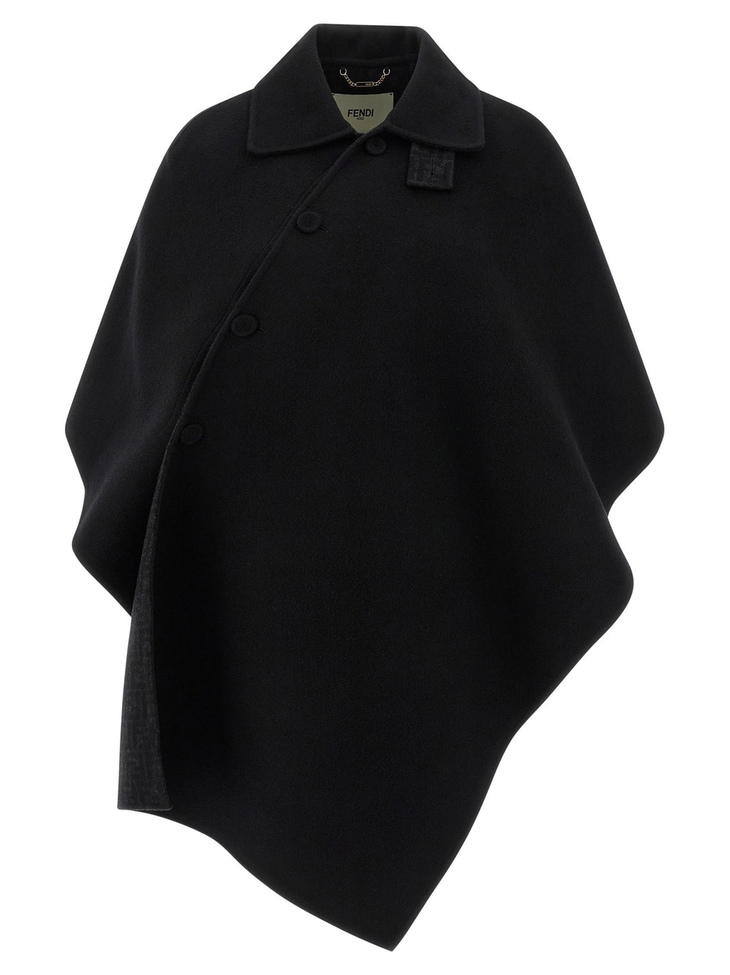 Fendi Double Wool Cape Black