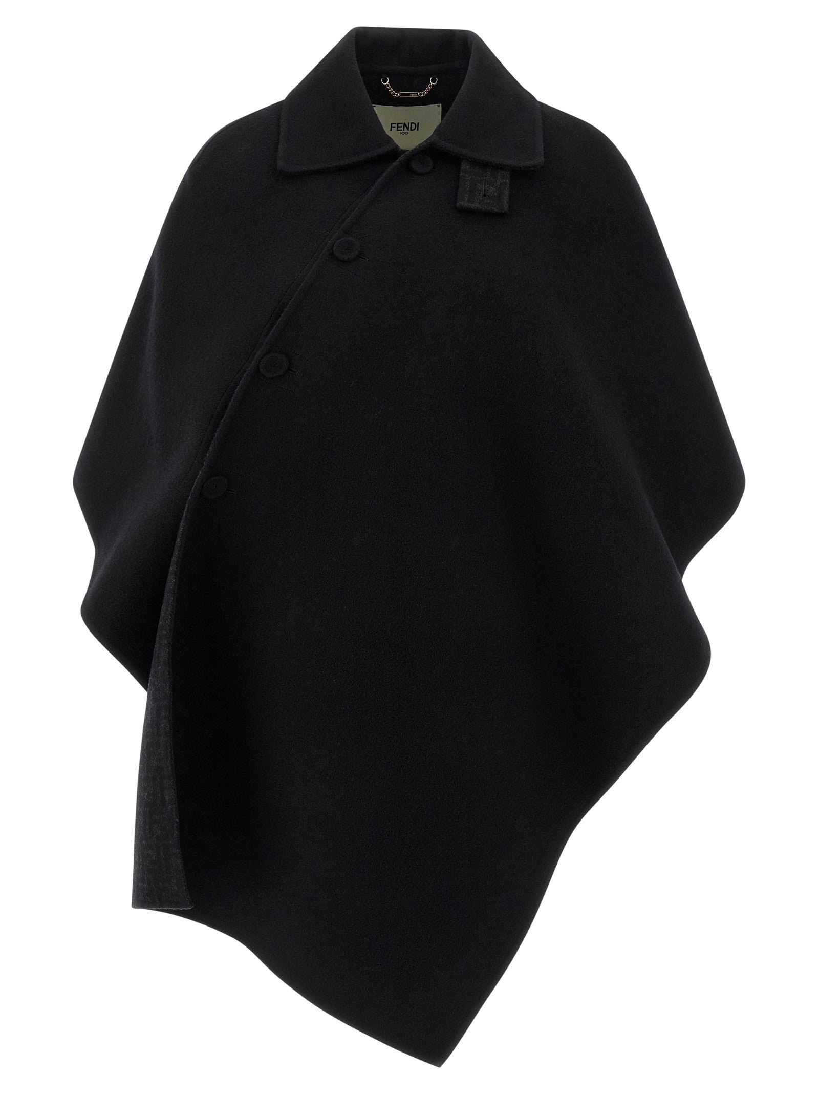 Fendi Double Wool Cape Black