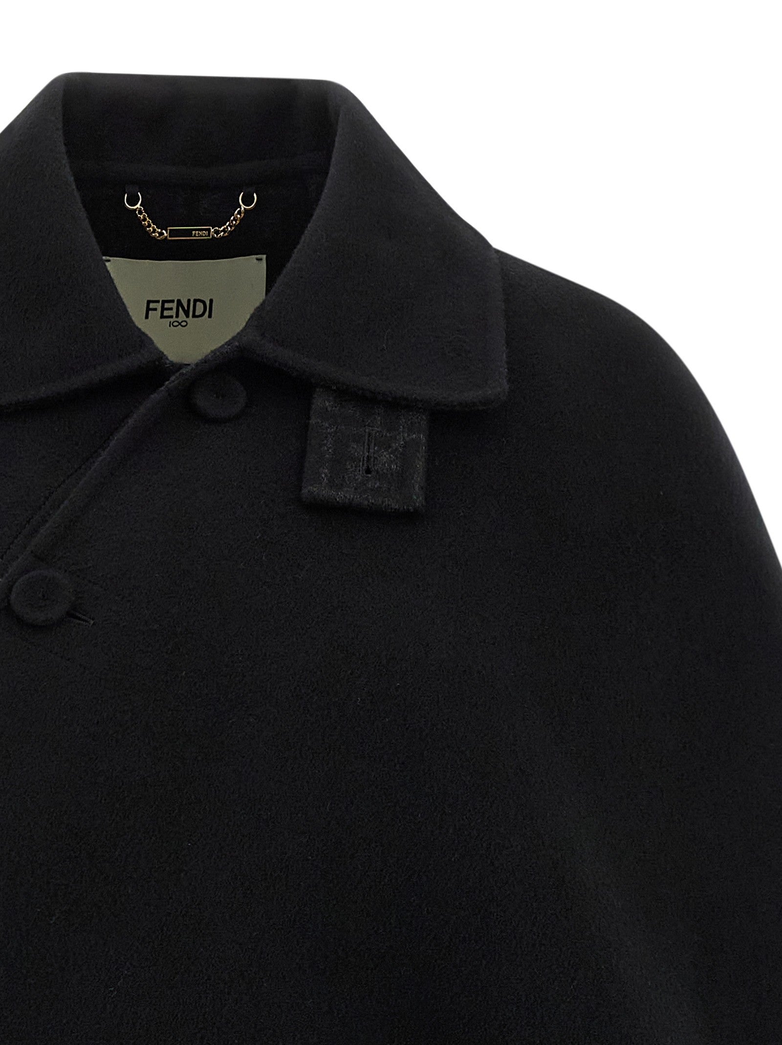 Fendi Double Wool Cape Black