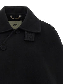 Fendi Double Wool Cape Black