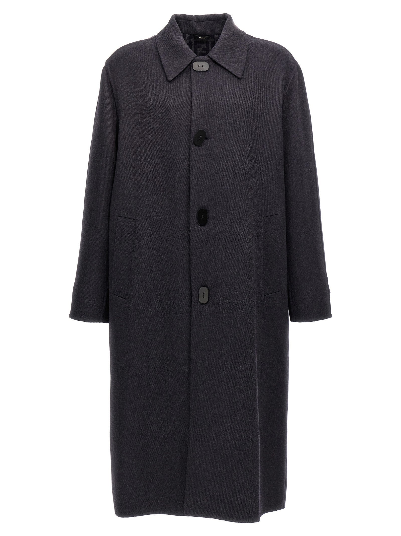Fendi Double Wool Coat Blue