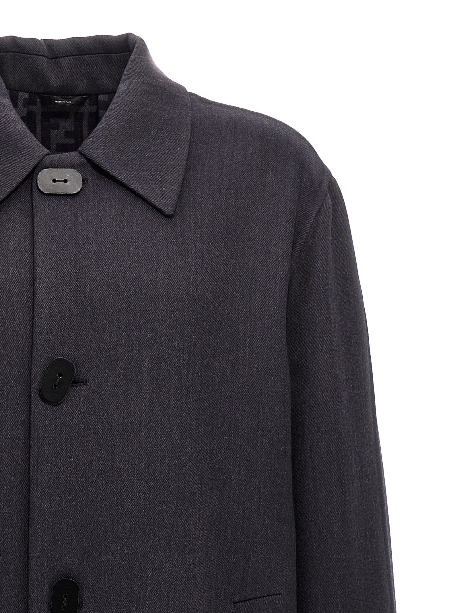 Fendi Double Wool Coat Blue
