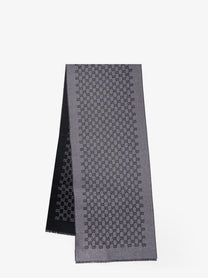 Gucci Men's Double Wool Jacquard Scarf Black