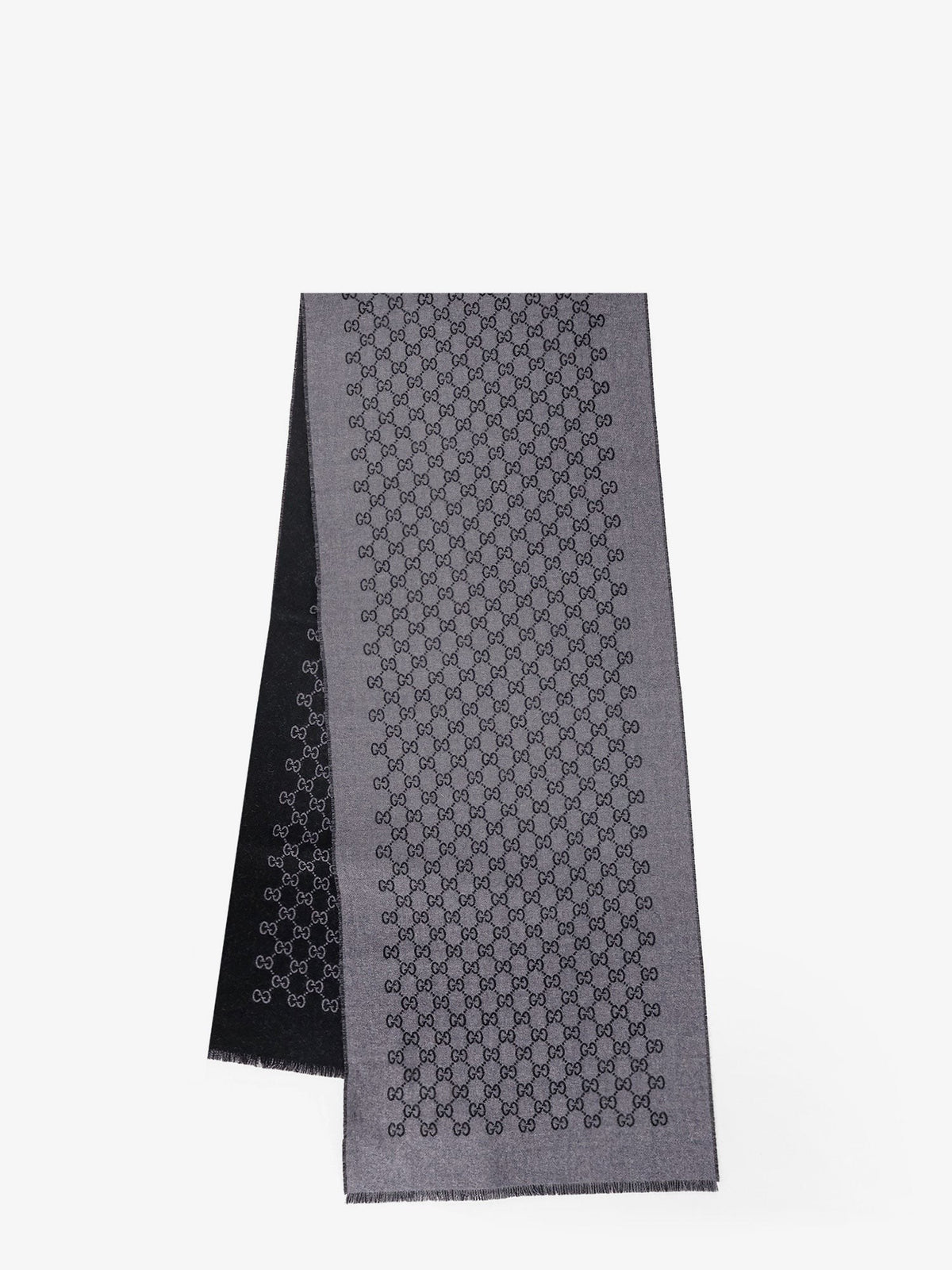 Gucci Men's Double Wool Jacquard Scarf Black