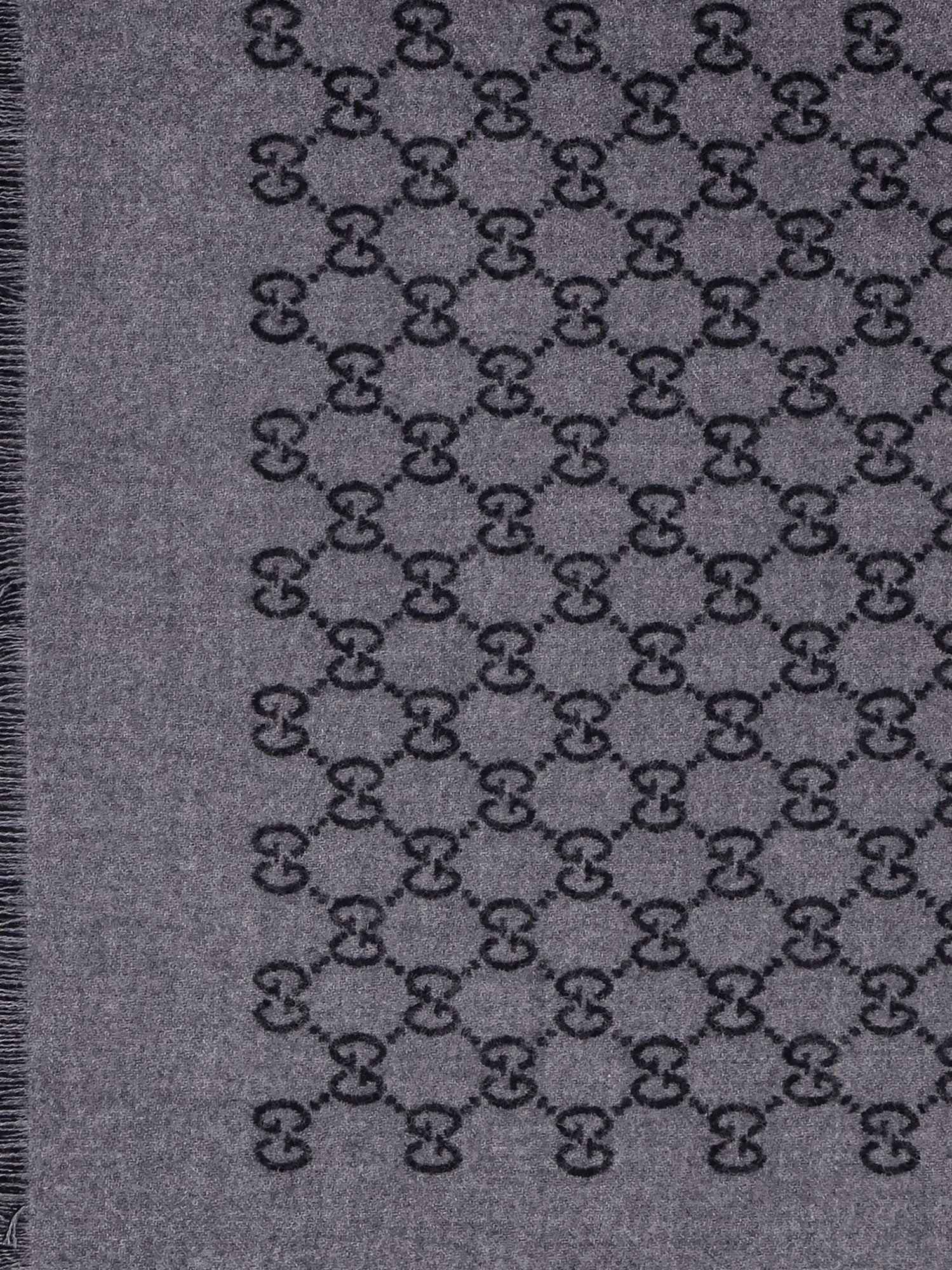 Gucci Men's Double Wool Jacquard Scarf Black