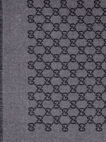 Gucci Men's Double Wool Jacquard Scarf Black