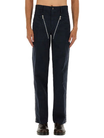 Dries Van Noten Men's Double Zipper Pants Blue