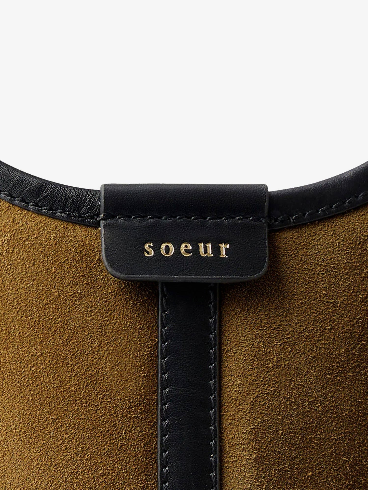 Soeur Women's Douce Suede and Leather Shoulder Bag Bronze
