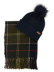 Barbour Dover &amp; Haile Set: Cap + Scarf Gold