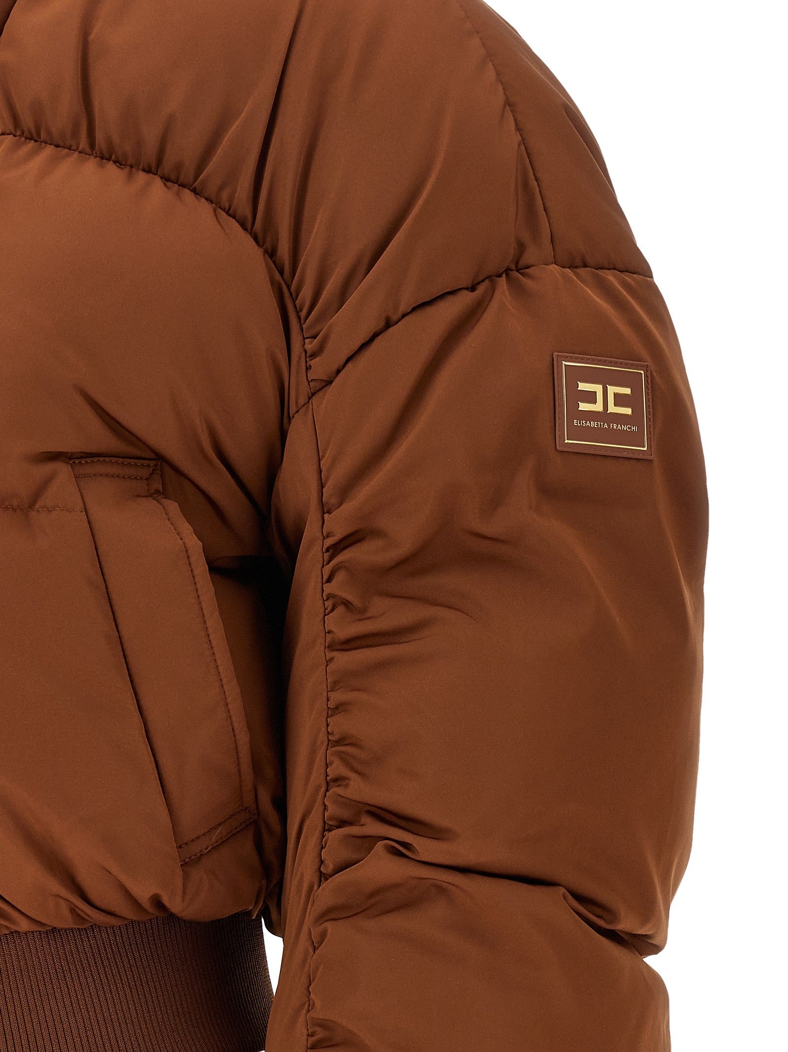 Elisabetta Franchi Down Jacket Brown