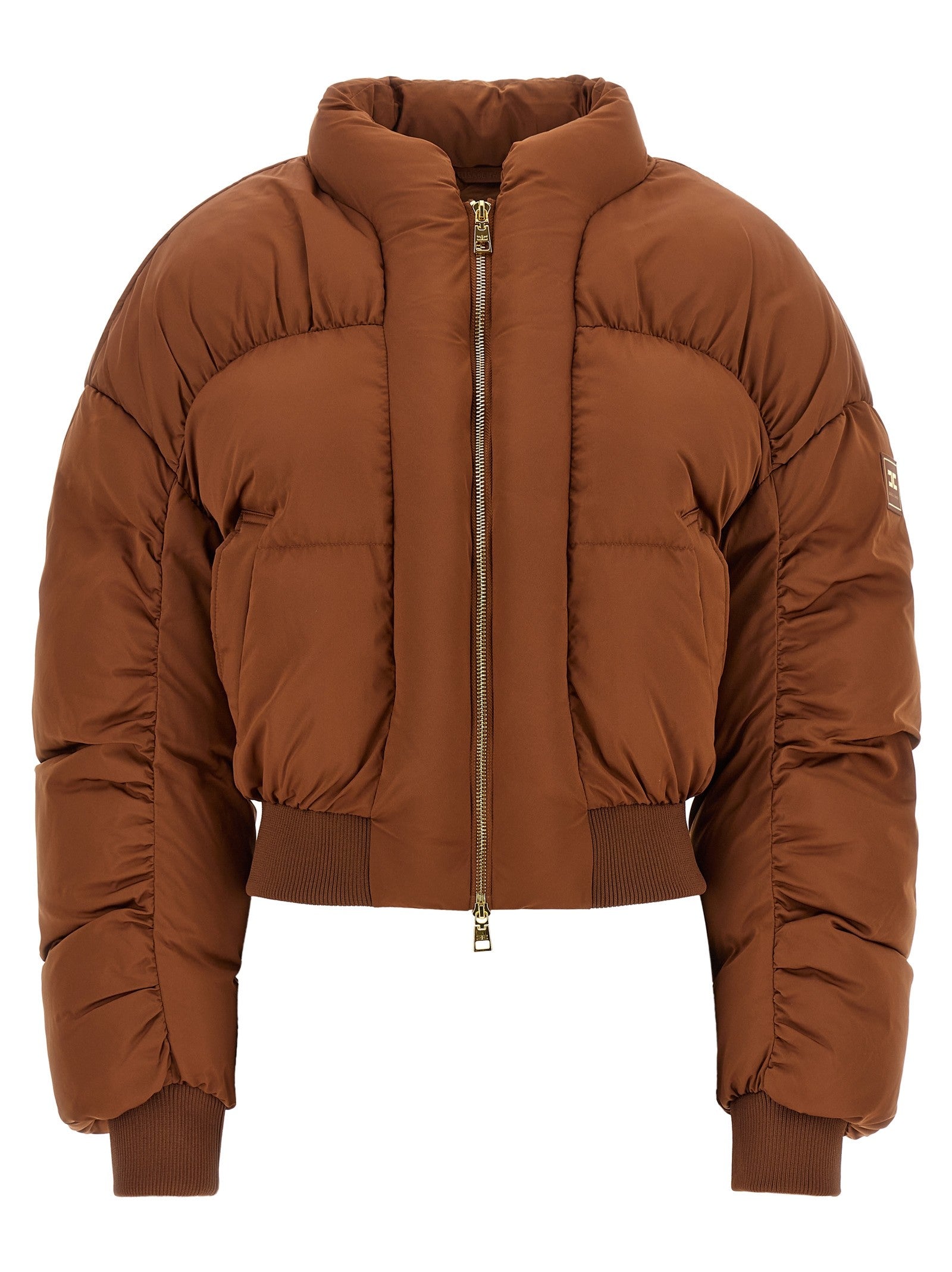 Elisabetta Franchi Down Jacket Brown