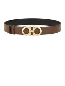Ferragamo Women's Reversible Hooks Belt Brown
