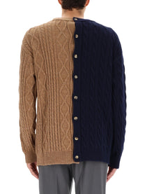 Moschino Men's Bicolor Caridigan Brown